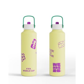 Botella Oficial FIFA World Cup 2026 |DRIB Bonbon de Acero Inoxidable 700 ml – Aislamiento Doble al Vacío, a Prueba de Fugas, Sin BPA, Tapa con Popote Silencioso, Base Antideslizante