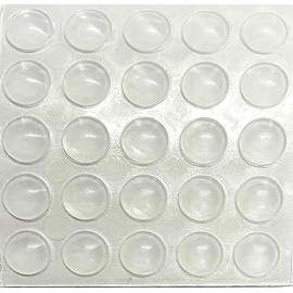 25 Cupboard Door Buffer Pads - Clear Sticky Rubber Dots for Cabinet Doors