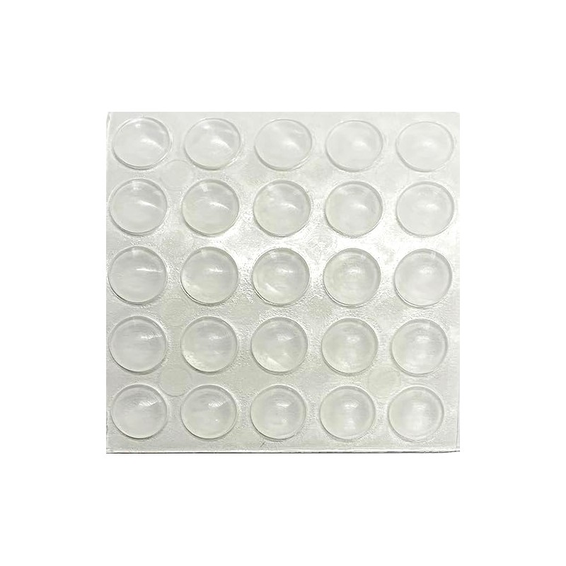 25 Cupboard Door Buffer Pads - Clear Sticky Rubber Dots