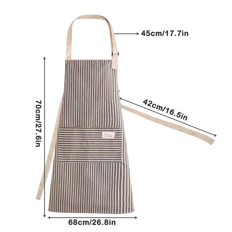 LECTNORE Stripe Bib Apron, Chefs Kitchen Aprons Adjustable Apron with