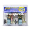 Pair of Polished Stainless Steel Ladder Rack Ratchet Tie-Down Straps