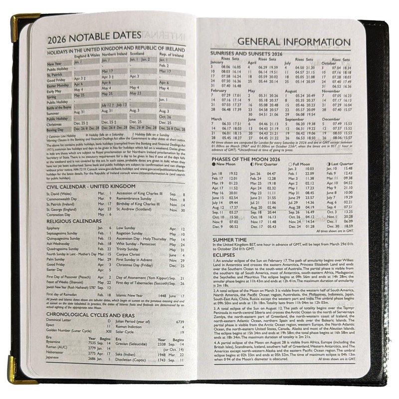 2026 Diary Slim Size Week to View Diaries Full Year