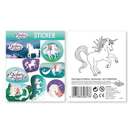 8 Stickers * Star Tail * for Children's Birthday and Theme Party | Easy Removable Stickers | Laura Girls Horses Unicorn Children Party Birthday