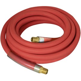 Apache 98108806 3/4" x 75' Industrial Rubber Water Hose Assembly with Male x Female Garden Hose Thread Fittings,Red