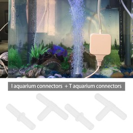 ECSiNG Pack of 30 Aquarium Air Line Connectors Air Line Hose Plastic Connector Straight Connector I Connector T Connector for Air Line Hose 4/6 mm Pump Aquarium Pond Plastic