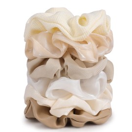 Matte Scrunchies for Hair 6PCS Large Cotton Scrunchies for Women Girl Thick Hair Ultra Textured Soft Ponytail Holder Nude Scrunchies Hair Accessories for Women