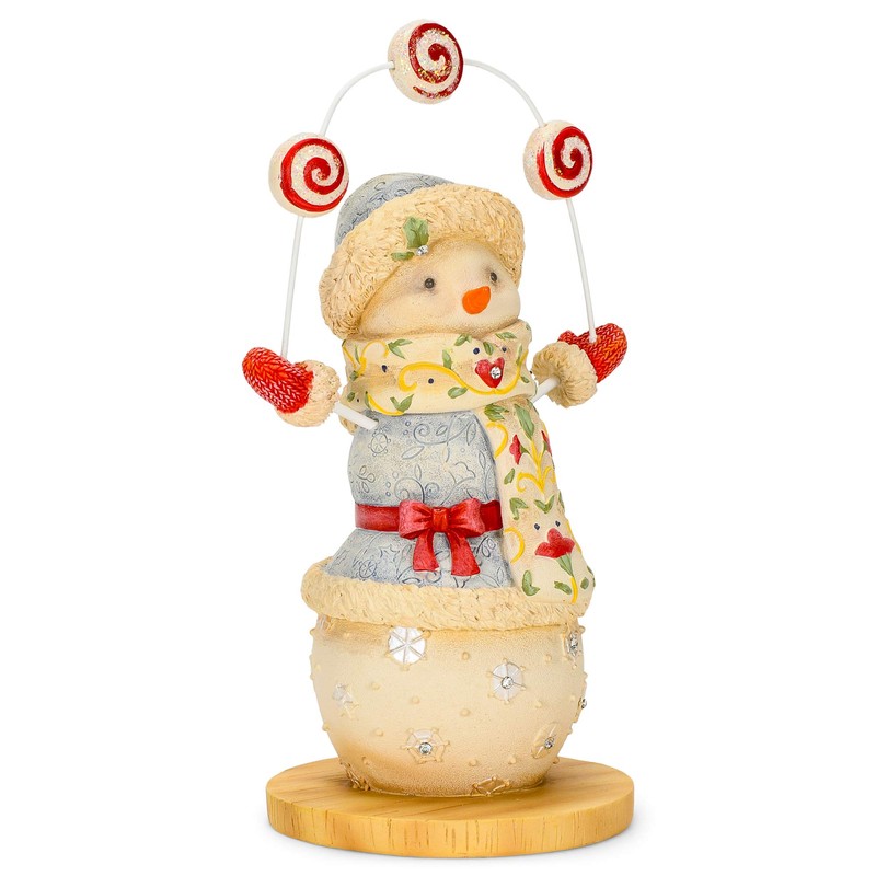 Enesco Heart of Christmas Jewel Peppermint Snowman Games Figurine, 6.89