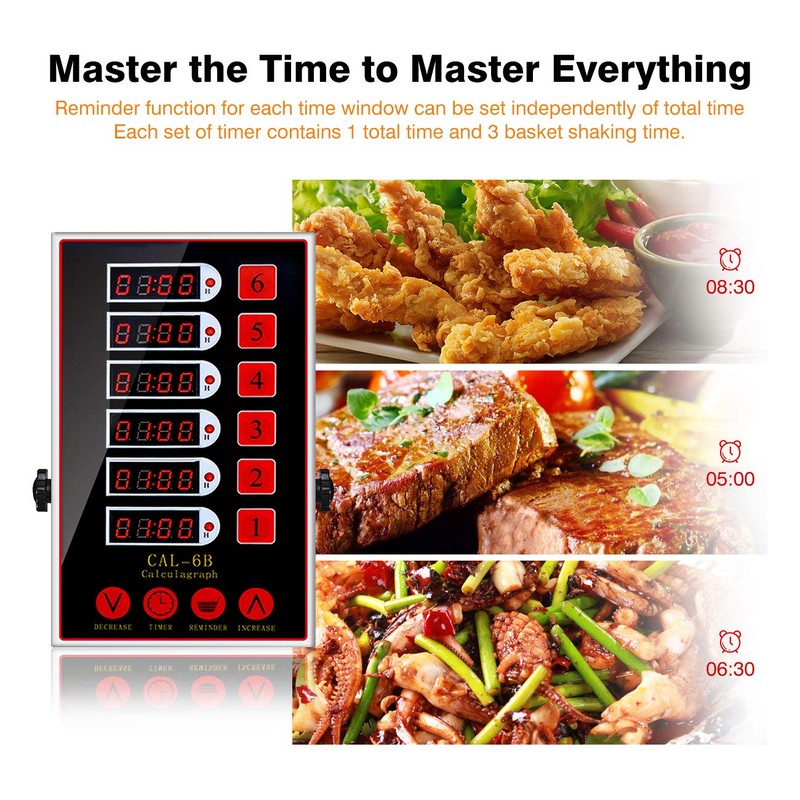 BEAMNOVA 6 Channel Digital Kitchen Timer Cooking Reminder Commercial Loud