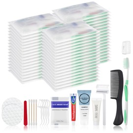 Travel Size Toiletries Kits Disposable Toiletry Set in Bulk, Portable Trial Size Personal Hygiene Care Package Supplies Amenities Essentials for Camping/ Hotel/Guest/Homeless/Charity 9-in-1 (60 Pack)