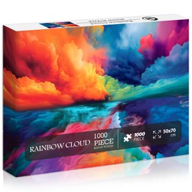 Impossible Puzzles for Adults 1000 Piece, Hard Difficult Jigsaw Puzzles for Adults Painting, Gradient Rainbow Colorful Challenging Puzzles for Adults Teens