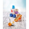 Selecta 62081 Wooden Ambulance Aviator Velcro Stacking Toy 7 Pieces