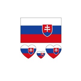 ZPDNURZL 10 Sheets Slovakia Flag Tattoos Stickers 40 Pcs Waterproof Sweat Sports National Flag Removable Fake Tattoos