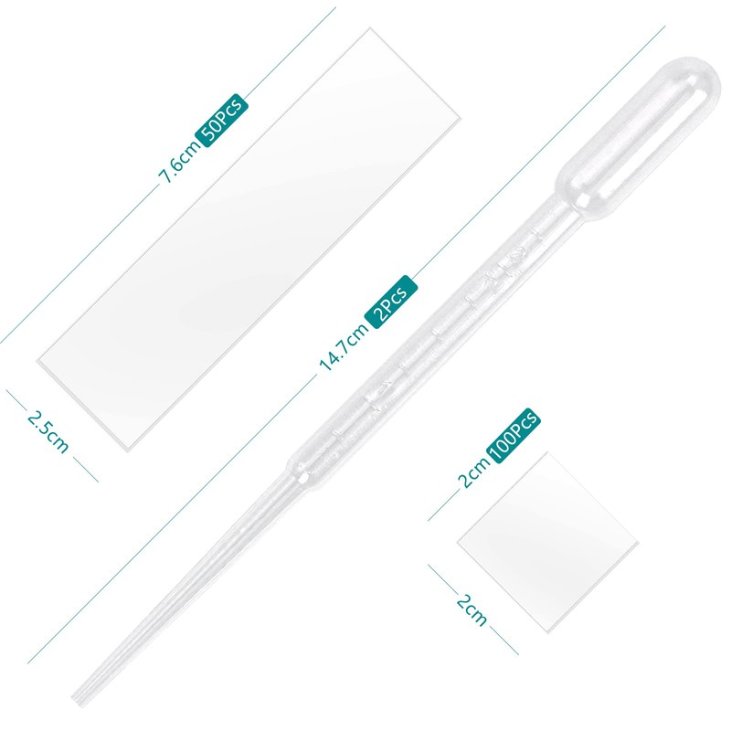 HATANSE Pack of 50 Pre-Cleaned Microscope Slides and 100 Microscope