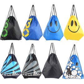 Qanye 8 Pieces Sports Bag, Gym Bag, Drawstring Bag, Drawstring Backpack, Sports Bag with Drawstring, Drawstring Bag, 8 Specifications, Used for Picnic, Fitness, Sports, Beach, blue