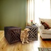 Casual Home Wooden Lattice Pet Crate, End Table, Espresso