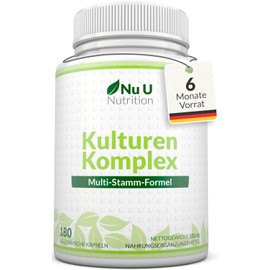 Organic Culture Complex Probiotics Intestinal Restoration - 180 Capsules - 6 Month Supply - High Dose Bacteria Cultures with Lactobacillus Acidophilus & Bifidobacterium - Nu U Nutrition