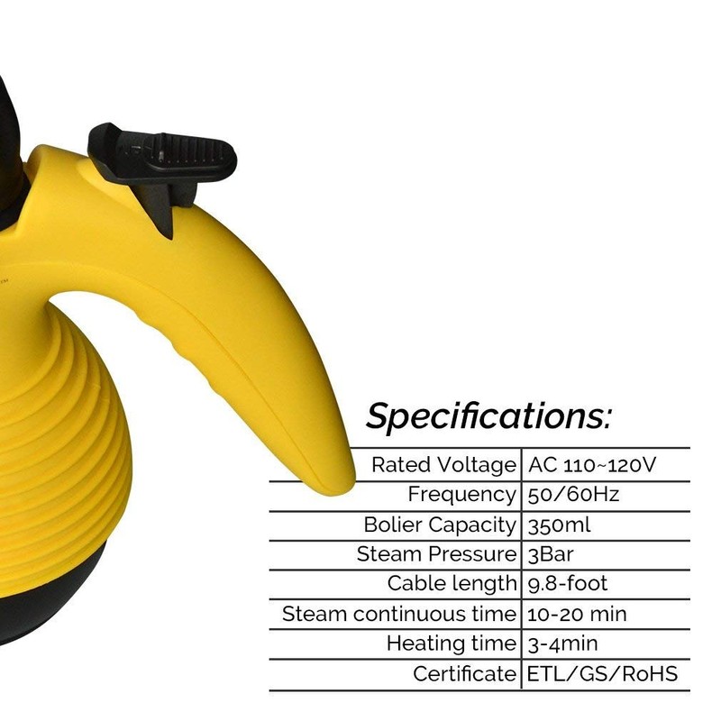 Comforday Multi-Purpose Handheld Pressurized Steam Cleaner with 9-Piece Accessories, Perfect