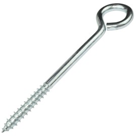 AERZETIX - C57954 - Set of 10 Eye Screws for Screwing Diameter 8 x 100 mm - Self-Tapping Eye Screw Closed - Made of Steel - Colour Silver