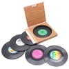 6 Pcs Black Retro CD Record Coasters