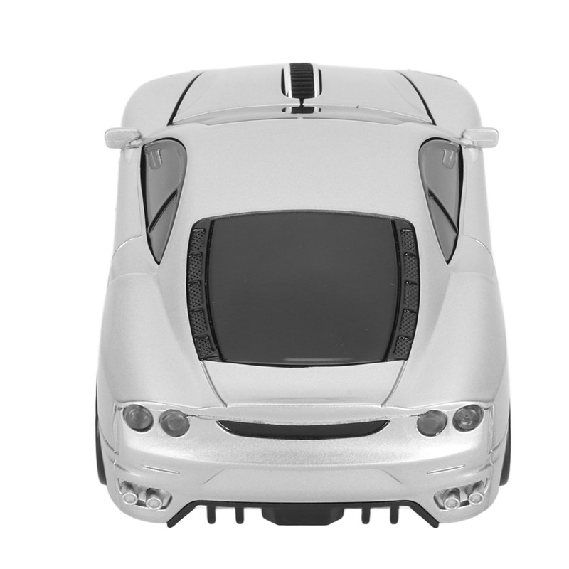 Wireless Mouse Silver Sports Car Style 2.4GHz USB Receiver 1600DPI