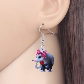 DUOWEI Acrylic Latin America Possum Earrings Funny Possum Dangle Jewelry for Women Gifts Charms (Pink)