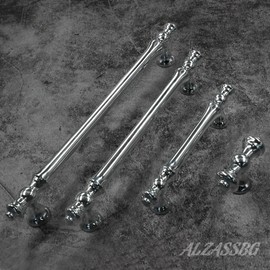 Alzassbg 10 Pack Polished Chrome Cabinet Pulls, 3-3/4 Inch(96mm) Hole Centers Cabinet Handles Kitchen Hardware Straight Drawer Handle Pull AL3085CP