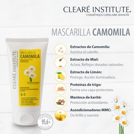Clearé Institute Chamomile mask, nourishes, nourishes and detangles, golden shine and radiance, 95% natural ingredients, soothes the scalp, with chamomile extract, 150 ml