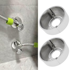 YINETTECH 2pcs 62 x 20mm Shower Split Decorative Cover Shower Rosette Cover Shower Fittings 3 Sizes in 1 Cover Rosette Divided for Diameter 21mm 26mm 33mm