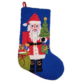 Peking Handicraft Santa Nutcracker Soldier Christmas Hook Stocking - 12" x 20"