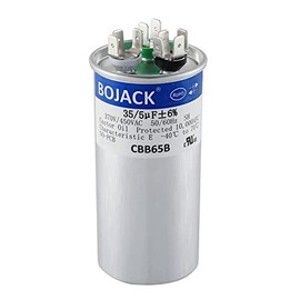 BOJACK 35+5uF 35 5 MFD ± 6% 370V/440V CBB65 Condensador de arranque circular de doble funcionamiento para funcionamiento de motor de CA o arranque de ventilador o condensador recto