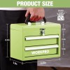 WORKPRO Portable Mini Metal Tool Box Tool Chest With 2