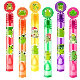 Frog Party Favors for Kids – 24PCS Cute Green Bubble Wands, Great for Birthday Supplies, Pinata Fillers, Goodie Bags & Classroom Rewards