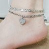 H Silver Initial Anklet for Women Silver Cuban Link Anklet