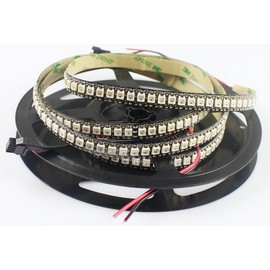 1 m 144 LEDs/Pixels/M 1 m WS2812B Digital RGB Adressier Strip with 5050 SMD LED's Not Waterproof Black PCB IP30