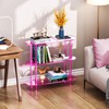 solaround Clear Bookshelf, Acrylic Bookcase with Open Book Shelf Console
