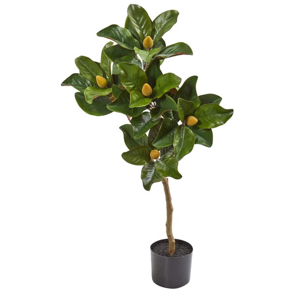 Nearly Natural 39” Magnolia Leaf Artificial Silk Trees Green