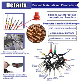 shengbowi Connector Pins Kit Terminal Pin Automotive Car Electrical 1/1.5/1.8/2.2/2.3/2.5/2.8/3.5mm Male&Female Wire Seals Removal Tool kit Motorcycle ATV Wire Non-Insulated Plug Crimp tools Set