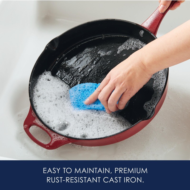 Rachael Ray NITRO Cast Iron Frying Pan/Skillet with Helper Handle