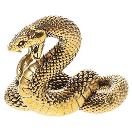 Cabilock Snake Ornaments Desktop Decor Garden Ornament Metal Snake Figurine Sculpture Novel Snake Decor Desktop Snake Shaped Decor Tea Ceremony Decor Retro Snake Statue Brass Golden