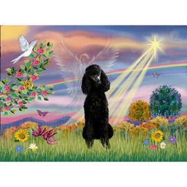 CafePress Cloud Angel/Poodle Std (Blk) Throw Blanket Super Soft Fleece Plush Throw Blanket, 60"x50"