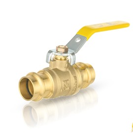 1-Pack HeSun Brass Press Ball Valve, 3/4" Press x 3/4" Press Shut Off Valve, 1/4 Turn Full Port Water Stop with O-Rings