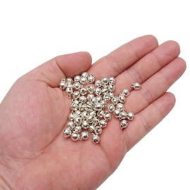 1/4-Inch Jingle Bell/Small Bell/Mini Bell DIY Bracelet Anklets Necklace Knitting/Jewelry Making, 100pcs, Silver