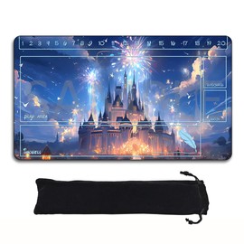 Lorcana Playmats Compatible TCG 24x14 Inches Gaming Mat, Non-Slip Rubber with Zones Play Mat and Free Storage Bag (DIS10)