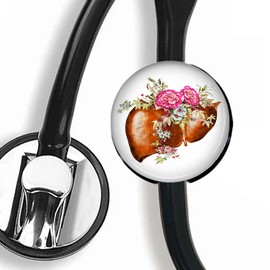 CHNLML Stethoscope Name Tag Nurse Doctor Stethoscope ID Tag Customized Steth ID Tag (Liver Anatomy)