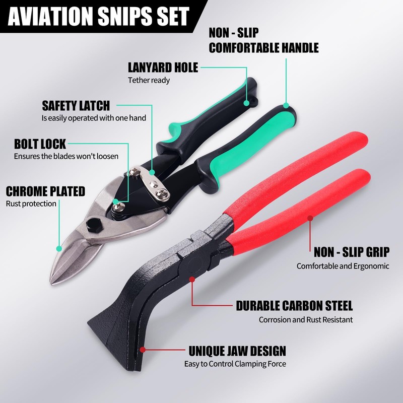 6-in-1 Sheet Metal Tool Set – 3 Hand Seamers &
