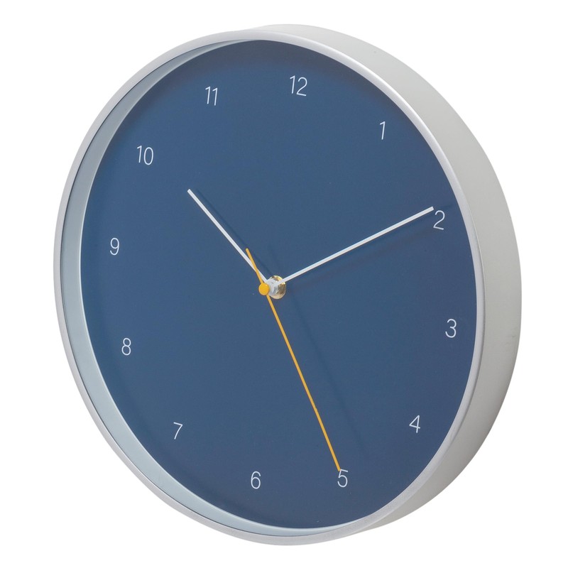Kiera Grace Wall Clock, 12 Inch, Temple Blue Simple Modern