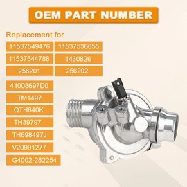 QCESEV Engine Coolant Thermostat Housing Compatible with BWM E82 E90 E92 E60 F10 F25 E84 128i 135i 323i 325i 328i 330i 335i 525i 528i 530i 535i X3 Z4 2006-2016 Replacement for 11537549476 11537536655