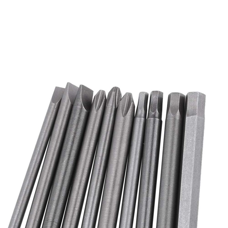 10pcs 1/4 Inch Hex Shank Long Magnetic BST Screwdriver Bits