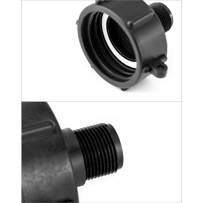 QWORK IBC Tote Tank Drain Adapter, 2" Coarse Thread x