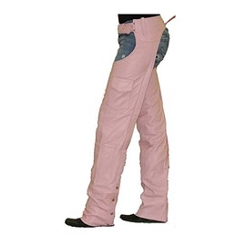 Billys Biker Gear Womens Insulated Pink Leather Motorcycle Chaps 2XL